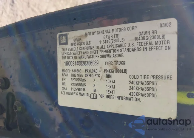 1GCCS145828206089: 43194154