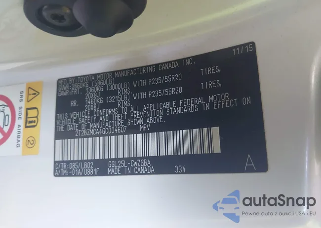 2T2BZMCA4GC004607: 43194196