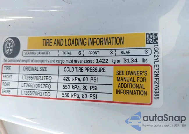 1GC2YLE72NF276385: 43194246