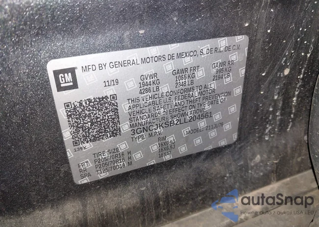 3GNCJKSB2LL204561: 43194445