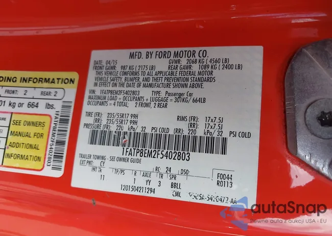 1FATP8EM2F5402803: 43194470