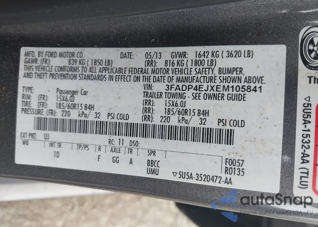 3FADP4EJXEM105841: 43194538