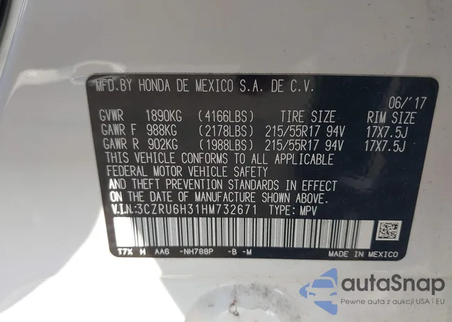 3CZRU6H31HM732671: 43193716