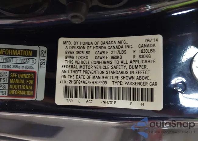 2HGFG4A57EH702909: 43193722