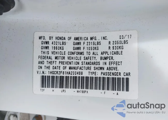 1HGCR2F81HA200498: 43193760