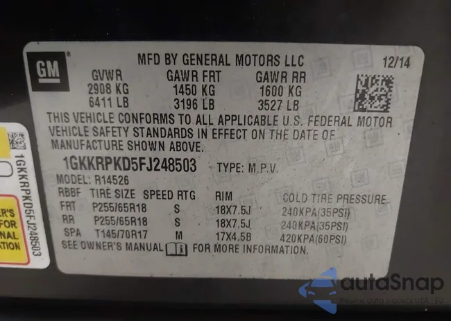 1GKKRPKD5FJ248503: 43193764