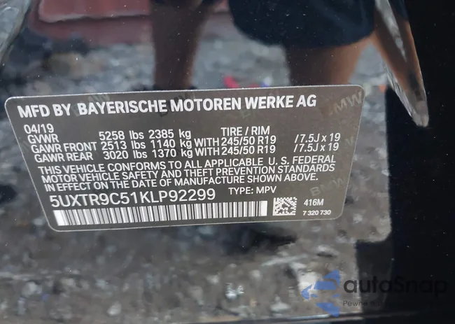 5UXTR9C51KLP92299: 43193776