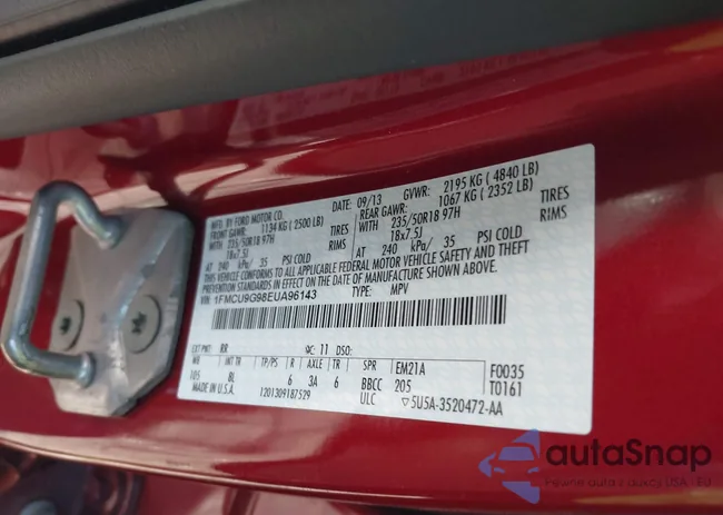 1FMCU9G98EUA96143: 43193786