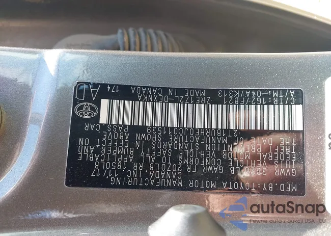 2T1BURHE0JC011539: 43193828