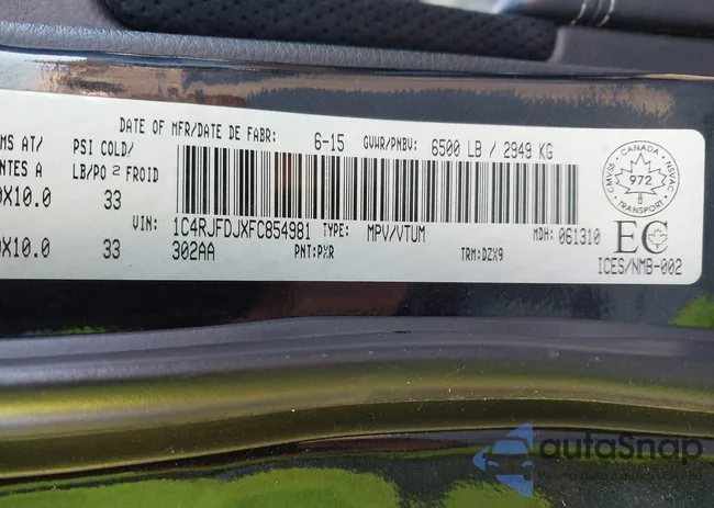 1C4RJFDJXFC854981: 43193879