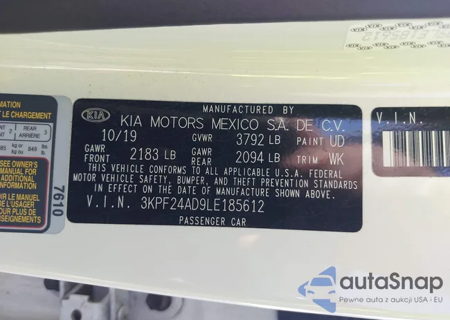 3KPF24AD9LE185612: 43195042