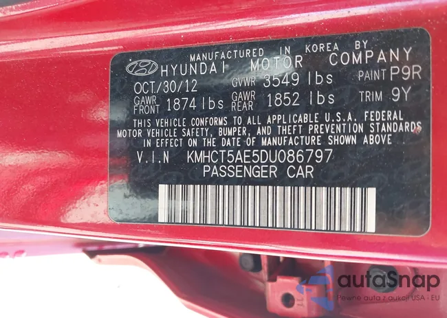 KMHCT5AE5DU086797: 43195214