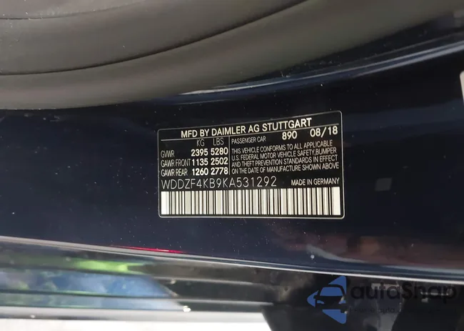 WDDZF4KB9KA531292: 43195315