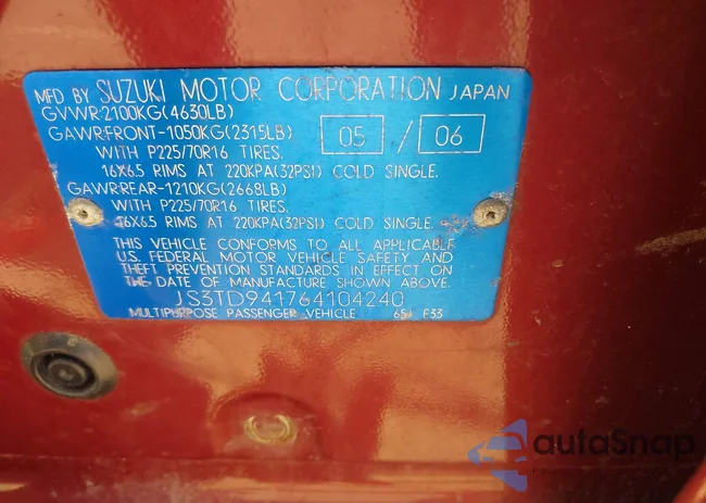 JS3TD941764104240: 43195335