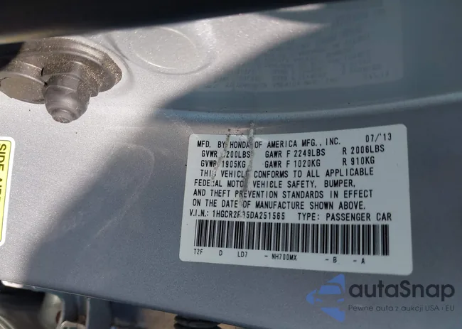 1HGCR2F35DA251565: 43195375