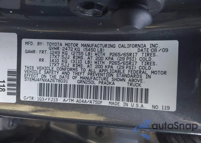 5TEMU4FNXAZ678031: 43195388