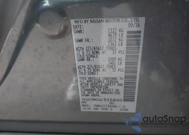 5N1AT2MV2GC916860: 43195395