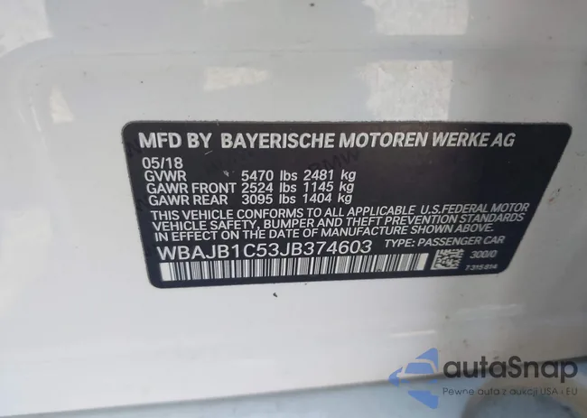 WBAJB1C53JB374603: 43195410