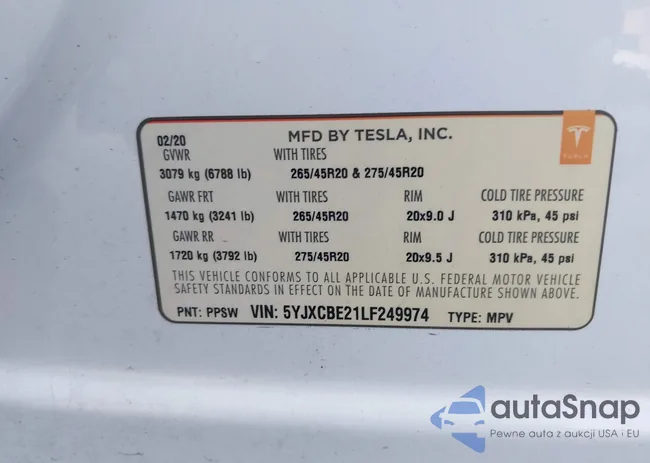 5YJXCBE21LF249974: 43195453