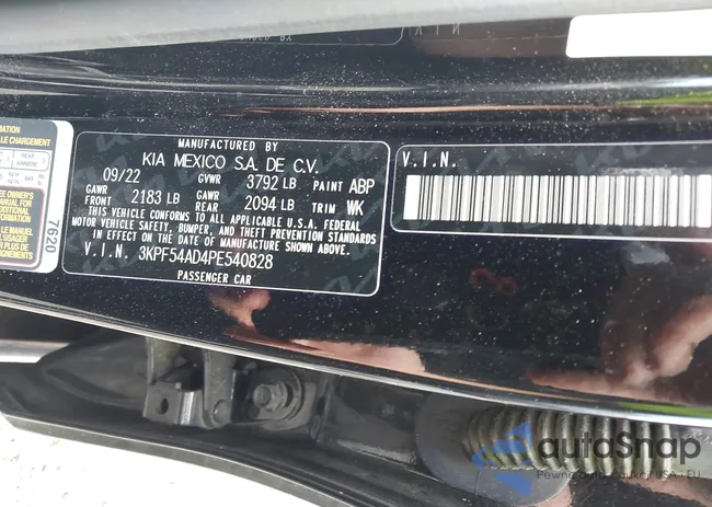 3KPF54AD4PE540828: 43195463