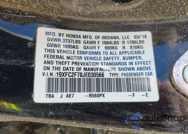 19XFC2F78JE030566: 43195464