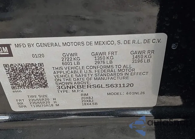 3GNKBERS6LS631120: 43195479