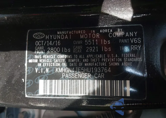 KMHGN4JE5HU193764: 43195529