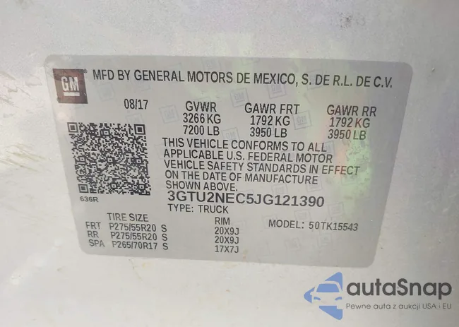 3GTU2NEC5JG121390: 43194760