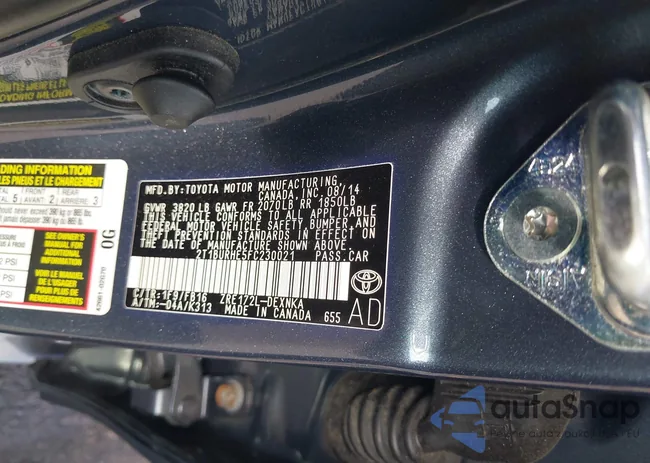 2T1BURHE5FC230021: 43194793