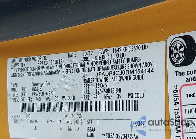 3FADP4CJ0DM154144: 43194798