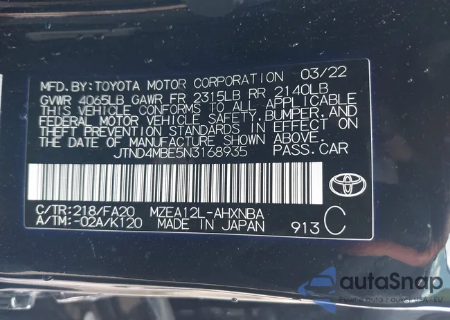 JTND4MBE5N3168935: 43194819