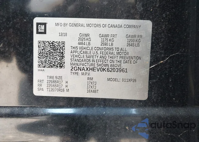 2GNAXHEV0K6203961: 43194889