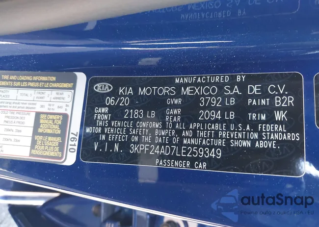 3KPF24AD7LE259349: 43195966