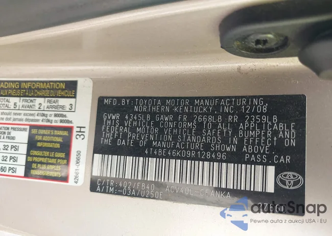 4T4BE46K09R128496: 43196032