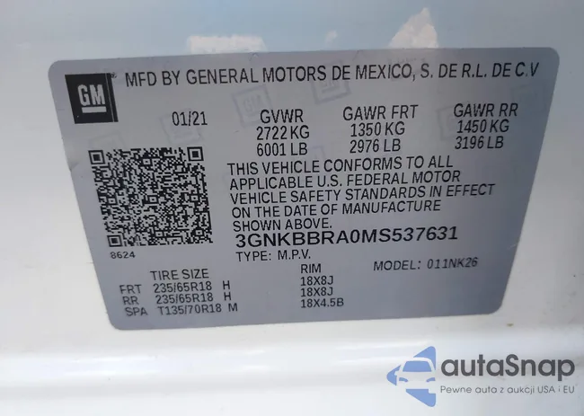 3GNKBBRA0MS537631: 43196042