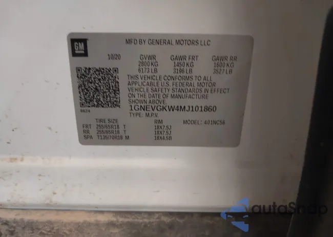 1GNEVGKW4MJ101860: 43196114