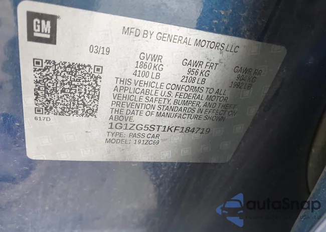 1G1ZG5ST1KF184719: 43196122