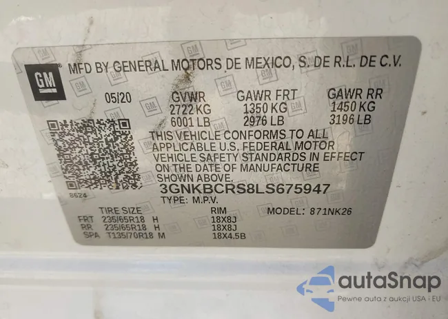 3GNKBCRS8LS675947: 43196124