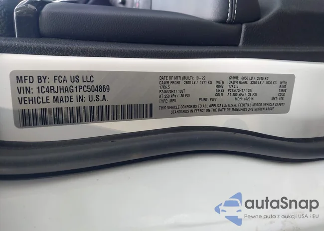 1C4RJHAG1PC504869: 43196365