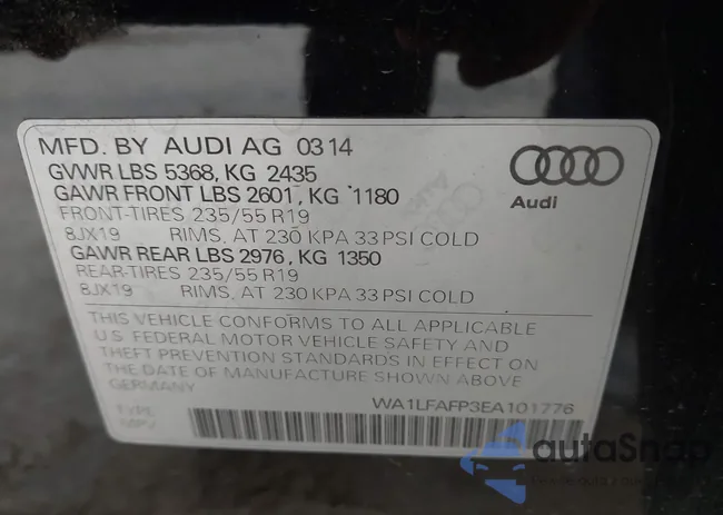 WA1LFAFP3EA101776: 43196510