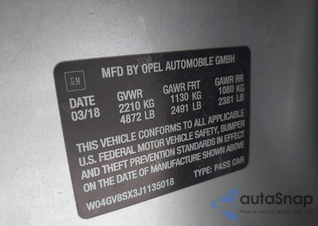 W04GV8SX3J1135018: 43195578