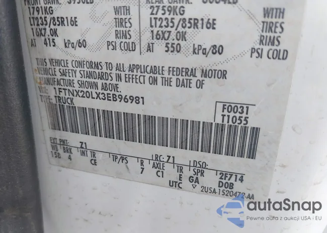 1FTNX20LX3EB96981: 43195605