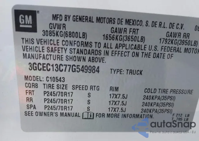 3GCEC13C77G549984: 43195818