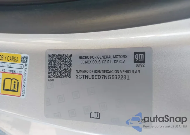 3GTNU9ED7NG532231: 43195840