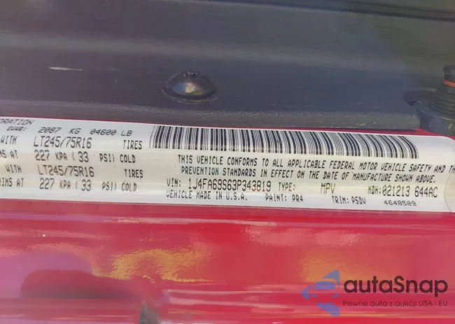 1J4FA69S63P343819: 43195848