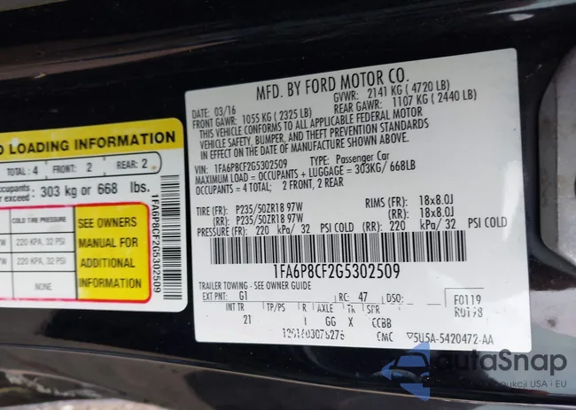 1FA6P8CF2G5302509: 43195857