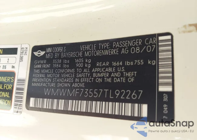 WMWMF73557TL92267: 43195922