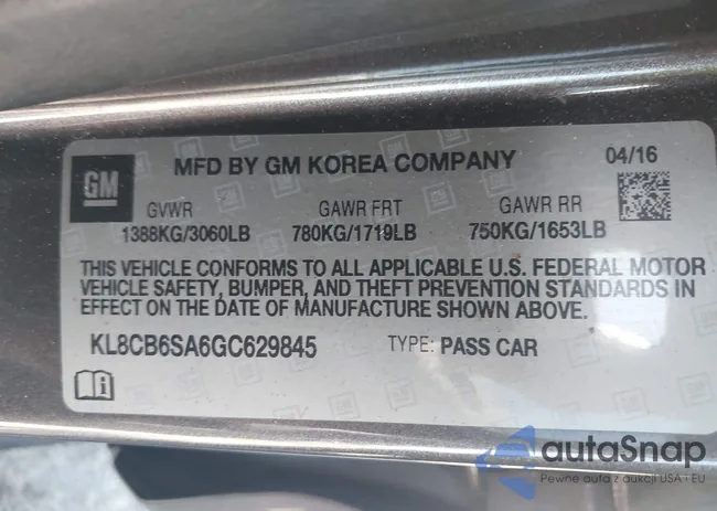 KL8CB6SA6GC629845: 43196962