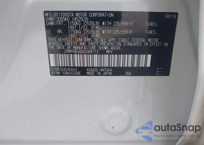 JTMYFREV6GD088713: 43196971