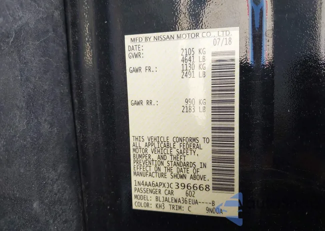 1N4AA6APXJC396668: 43197033